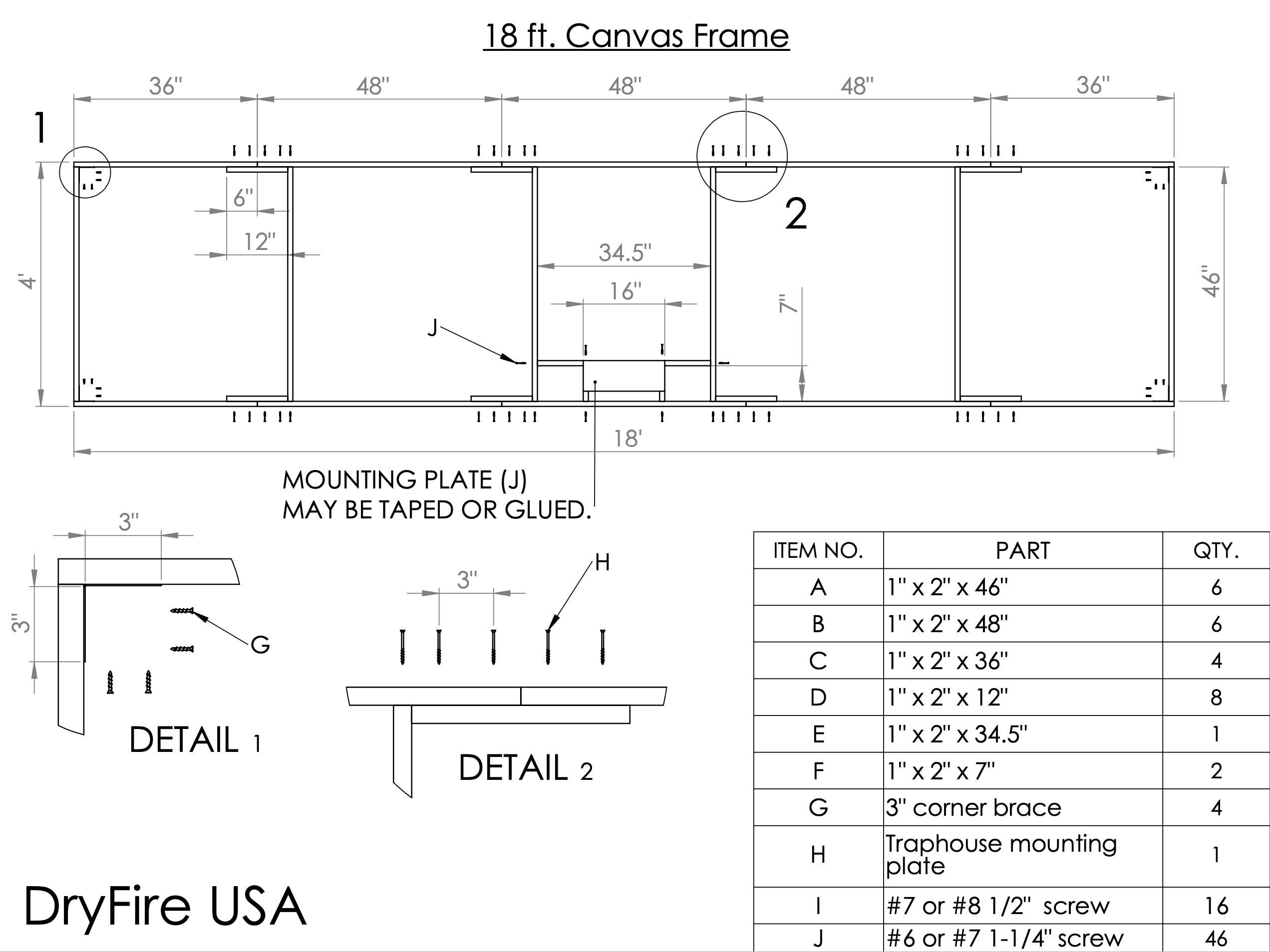 Preview Image - 18 foot frame for DryFire USA Canvas Background Shooting Screen for indoor trap and skeet practice
